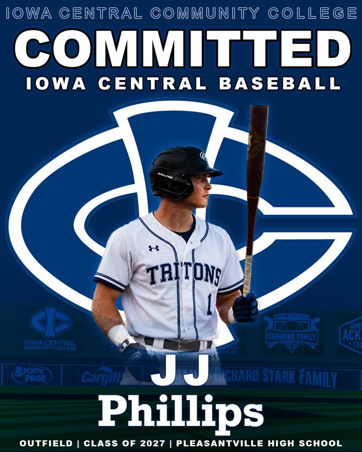 College commitment graphic for JJ Phillips, Iowa Central baseball